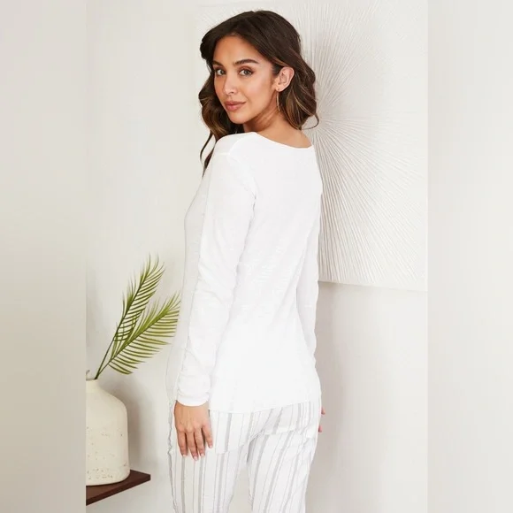 (818901-LAV) THIN RIB LONG SLEEVE FITTED SHIRT - Picture 5 of 5